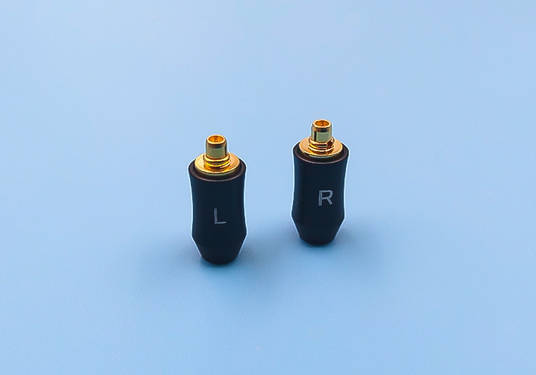 小蛮腰黑色 膨胀一字口 mmcx舒尔插头 纯铜镀金耳机升级插针插座