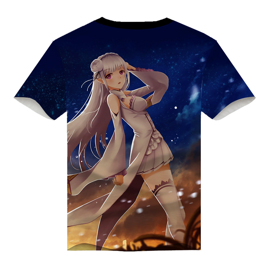 从零开始的异世界生活短袖蕾姆拉姆二次元衣服动漫全彩t恤pu71