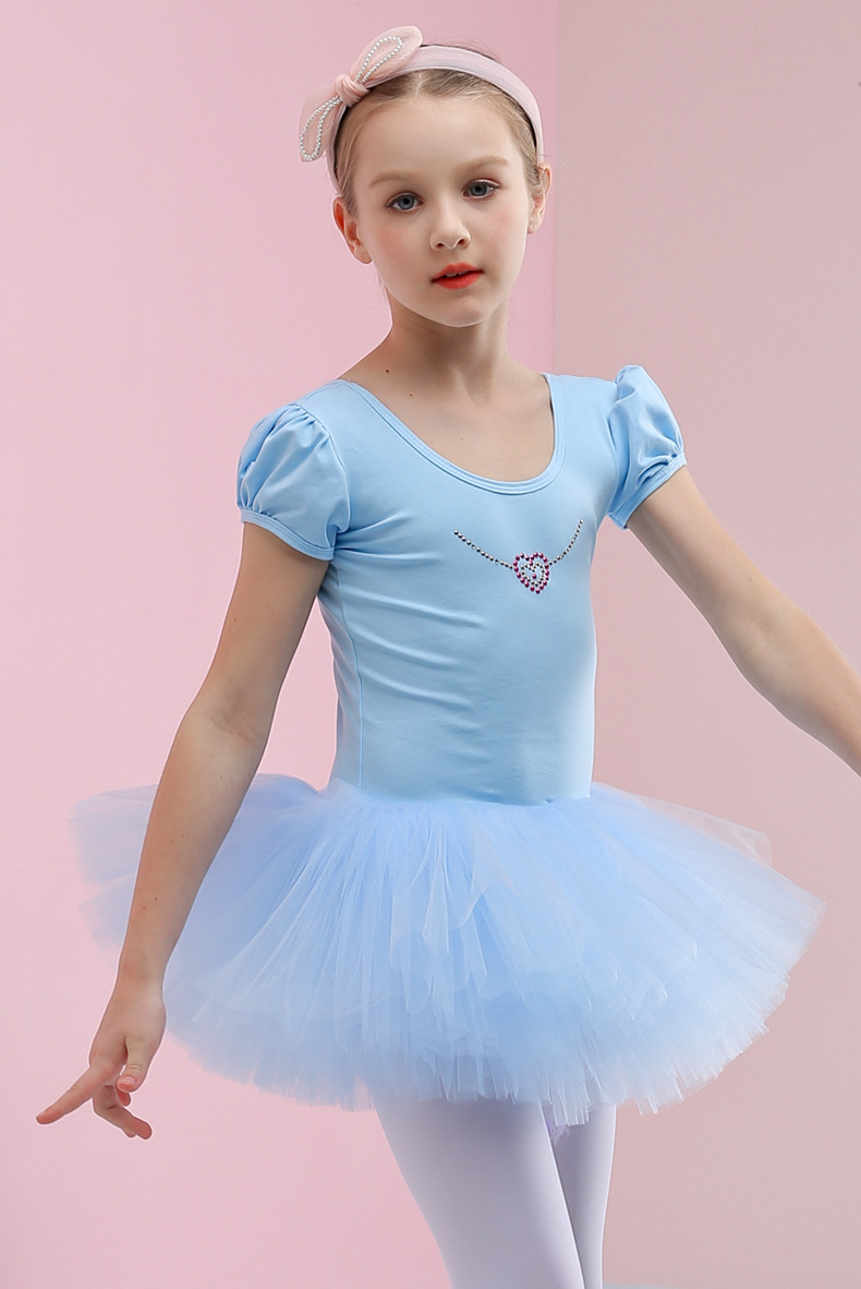 儿童舞蹈服夏季短袖女童练功服幼儿蓬蓬裙小女孩六一演出服跳舞裙
