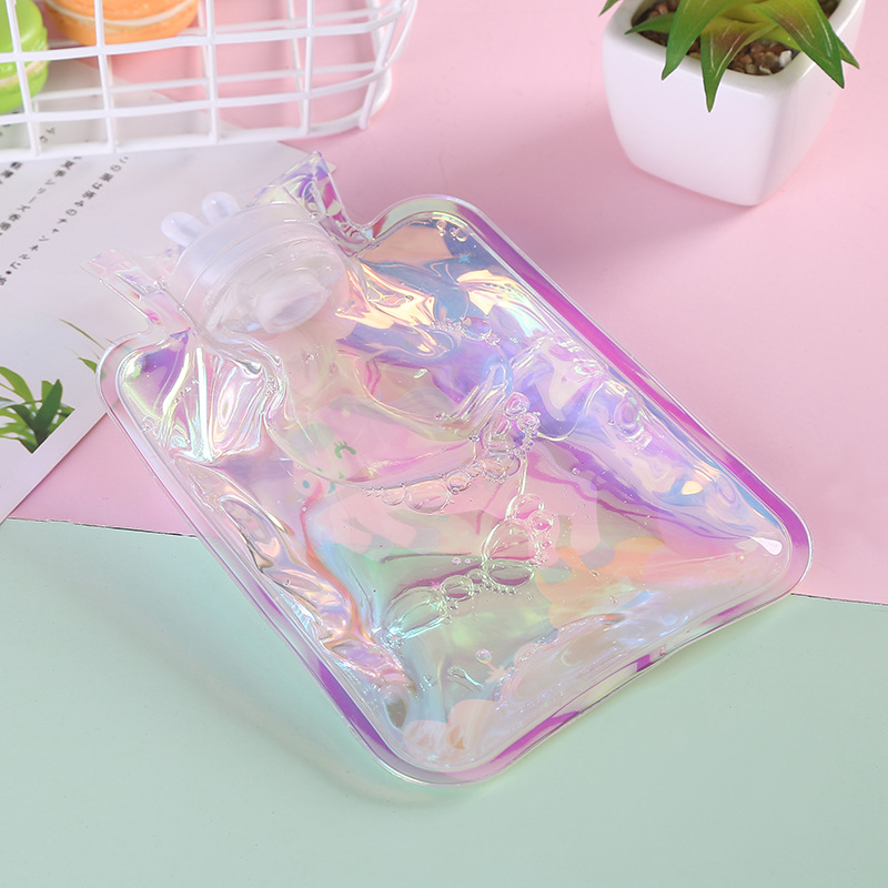 Internet Celebrity Laser Hot Water Bag Colorful Transparent Cartoon Mini Hand Warmer Girl Portable Student Water Injection Hand Warmer