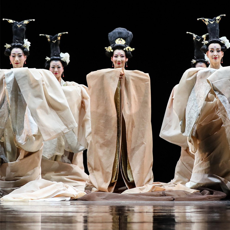 丽人行舞蹈假发抖音同款假发发髻古风假发造型古装假发舞台演出