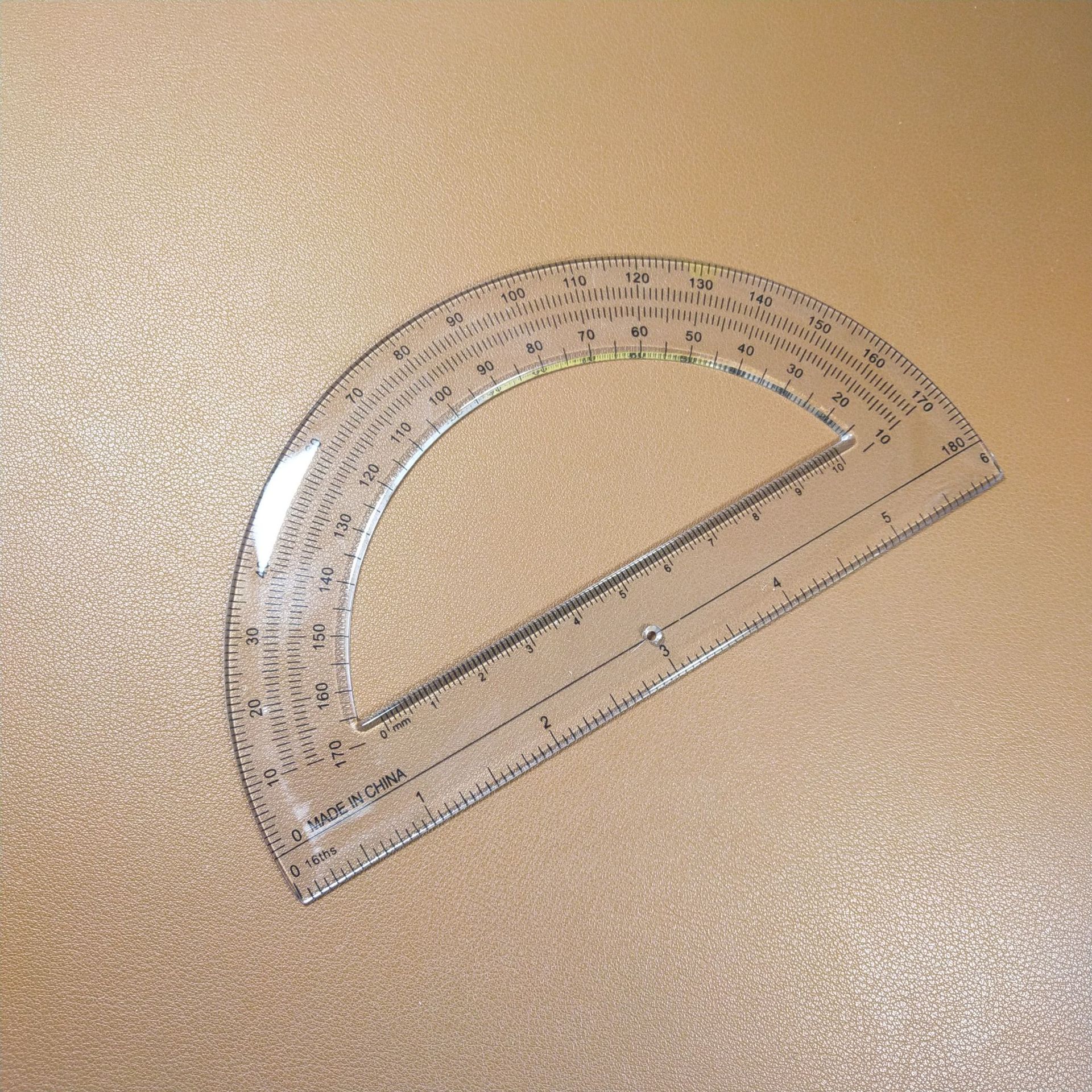 塑料量角器 15cm塑料透明尺子 吸卡包装 学生绘图工具 半圆尺