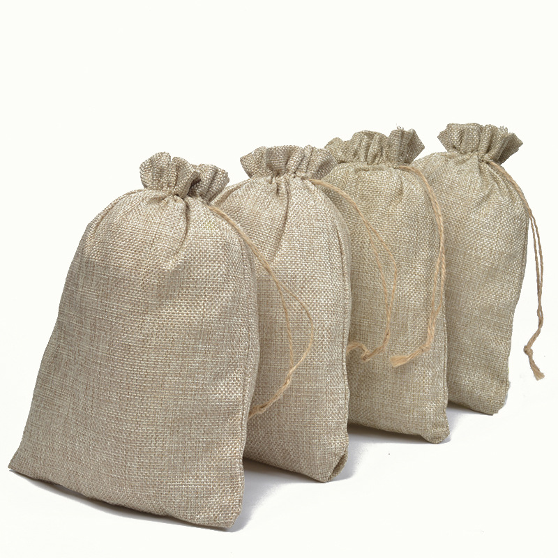 1520麻布包装袋加厚双层坚果电子产品收纳亚麻束口袋现货