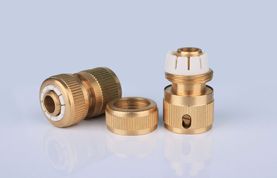 供应园林洗车用品pvc水管快速4分全铜通水接头高压洗车水枪接头