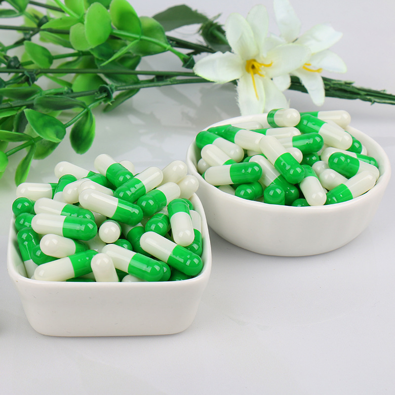 0绿白色明胶空心胶囊壳多颜色印字空囊医用胶囊壳批发