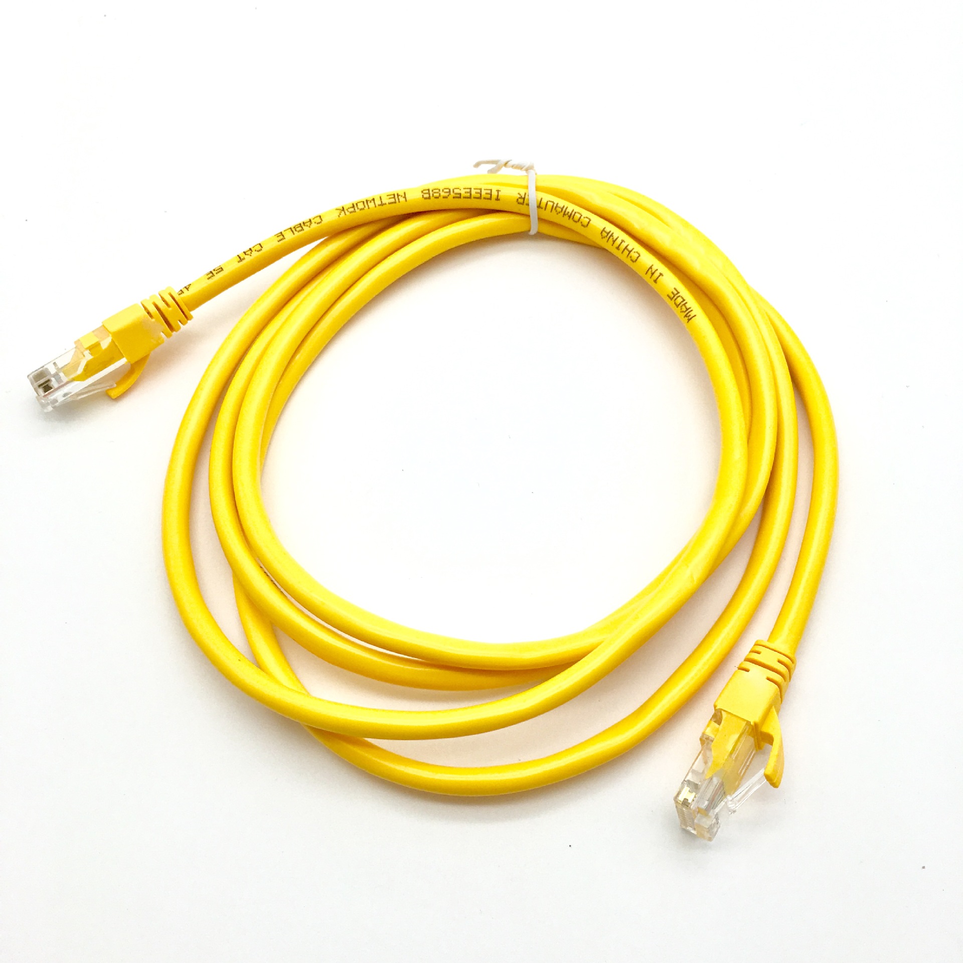 高速超5类黄色网线镀铜线芯网络跳线路由器电脑主机专用网线8芯