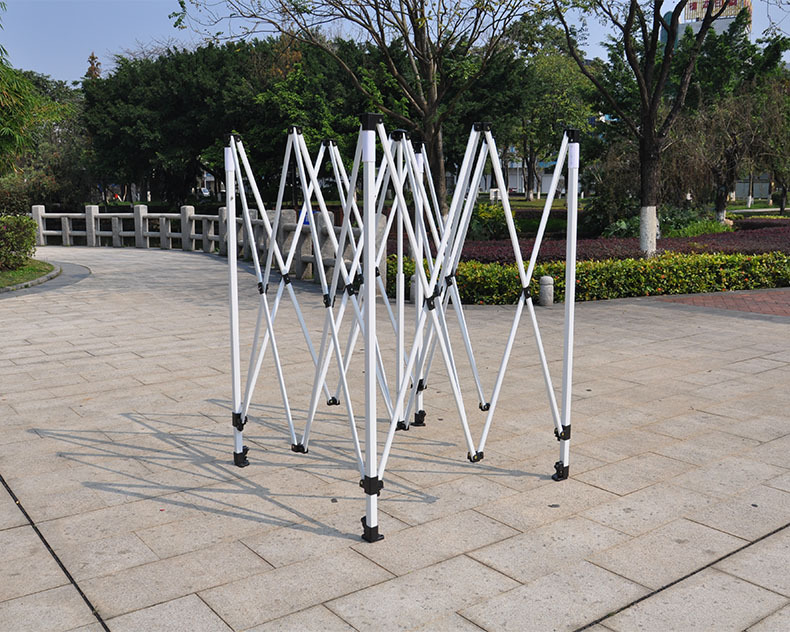 定制批发 3x3米自动帐篷架 奶白色铁架 帐篷骨架 厂家