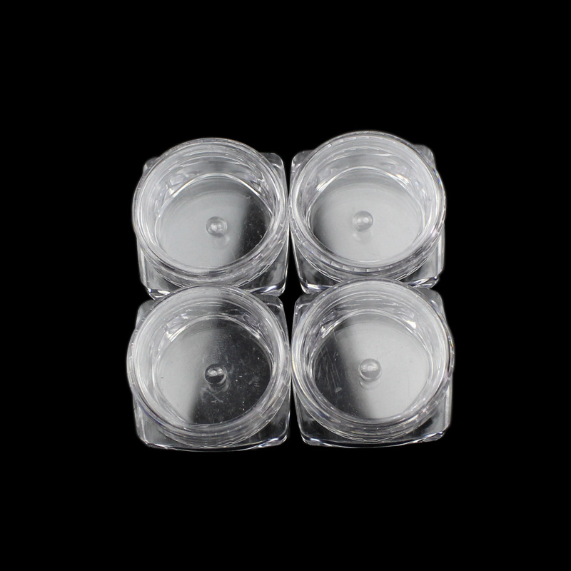 美妆包材3克瓶方底圆盖ps透明 化妆品小样闪粉亮片套装瓶子饰品盒