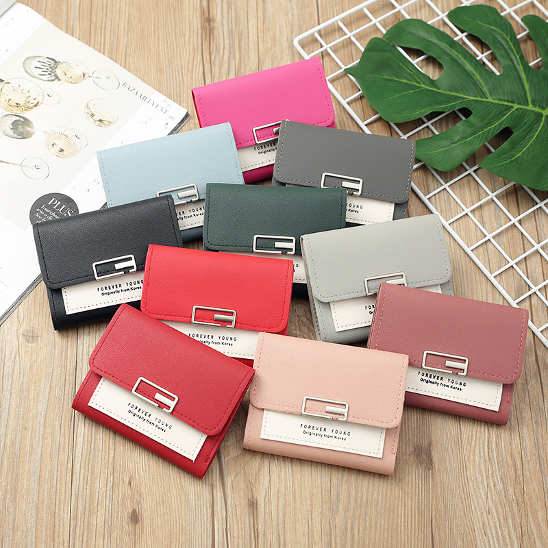 2023 Korean Fashion Women's Printed Letters Short Clutch Multi-Slot Card Holder Cover Women's Wallet in Stock Wholesale