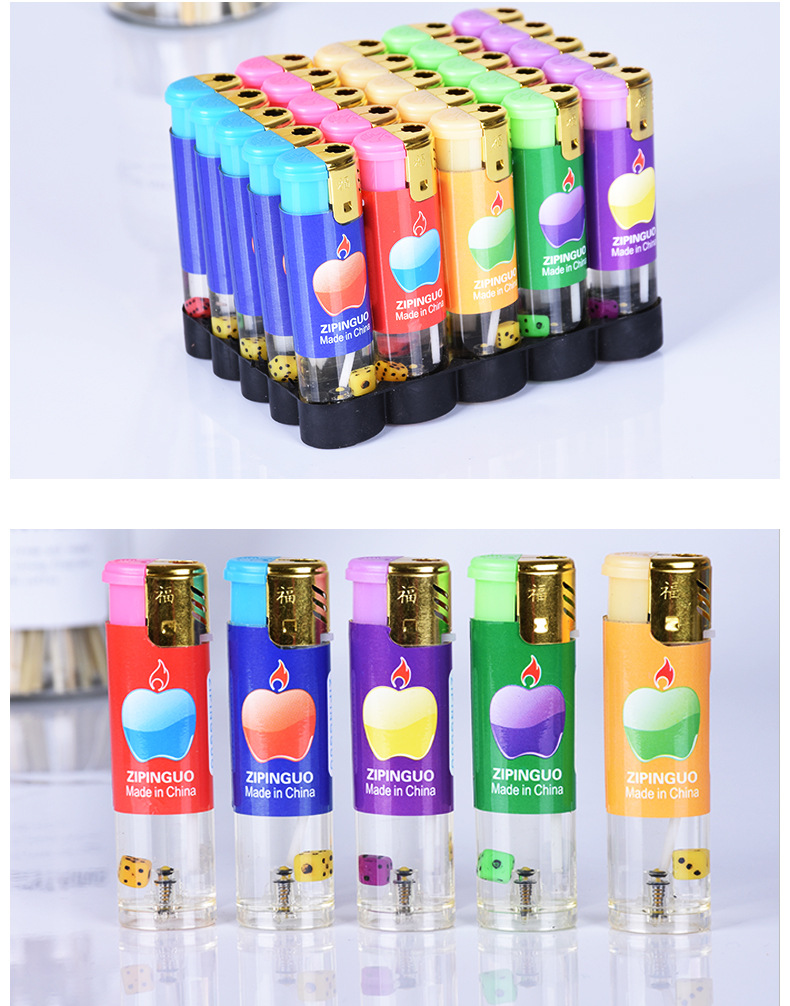 厂价直营凯牌868骰子防风打火机一次性透明塑料色子防风火机批发