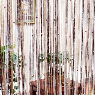 【金穗新品】串银琉璃珠挂帘 装饰帘隔断帘门帘布艺 全涤丝帘线帘