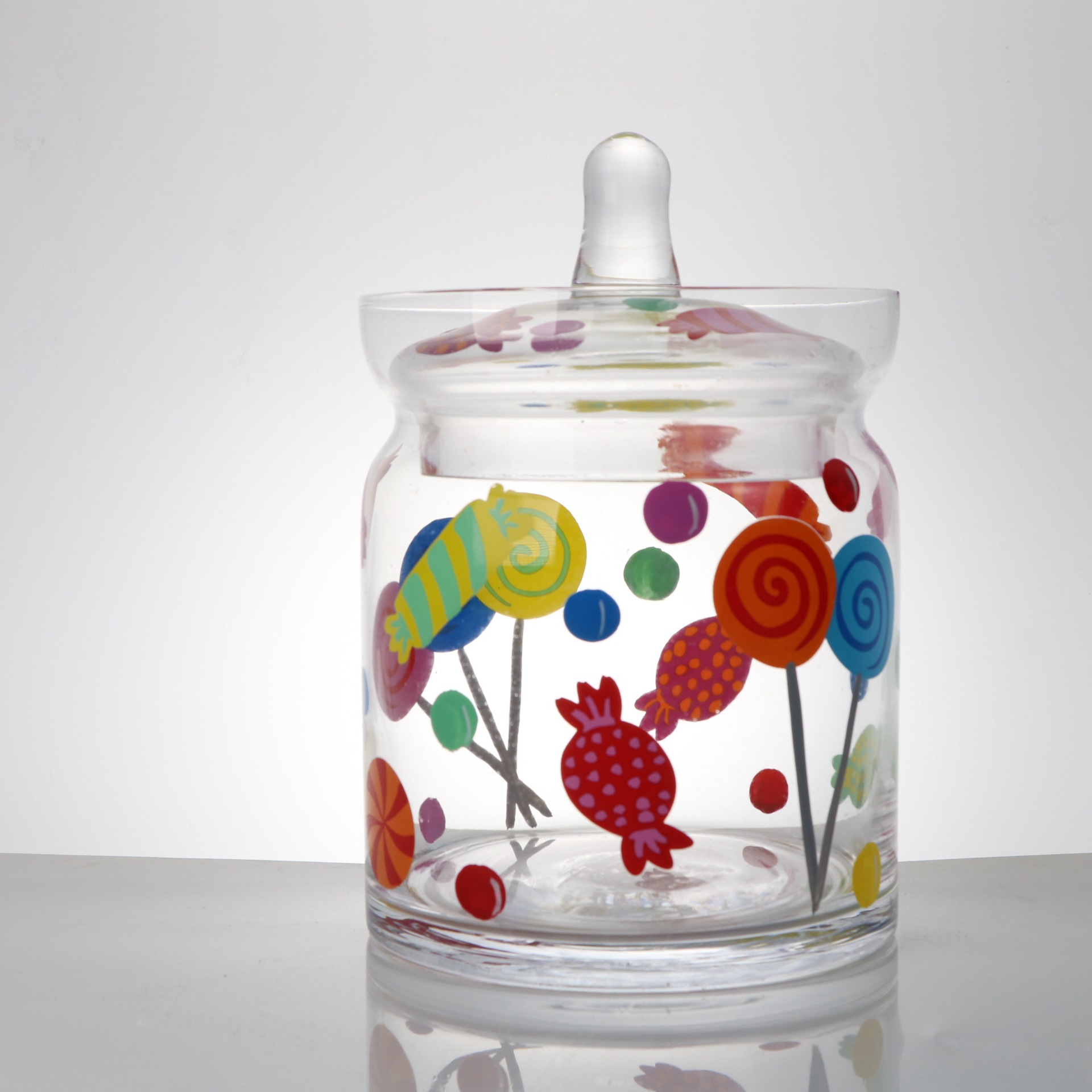 工厂定制 玻璃罐 储物罐 糖果罐 彩绘玻璃罐