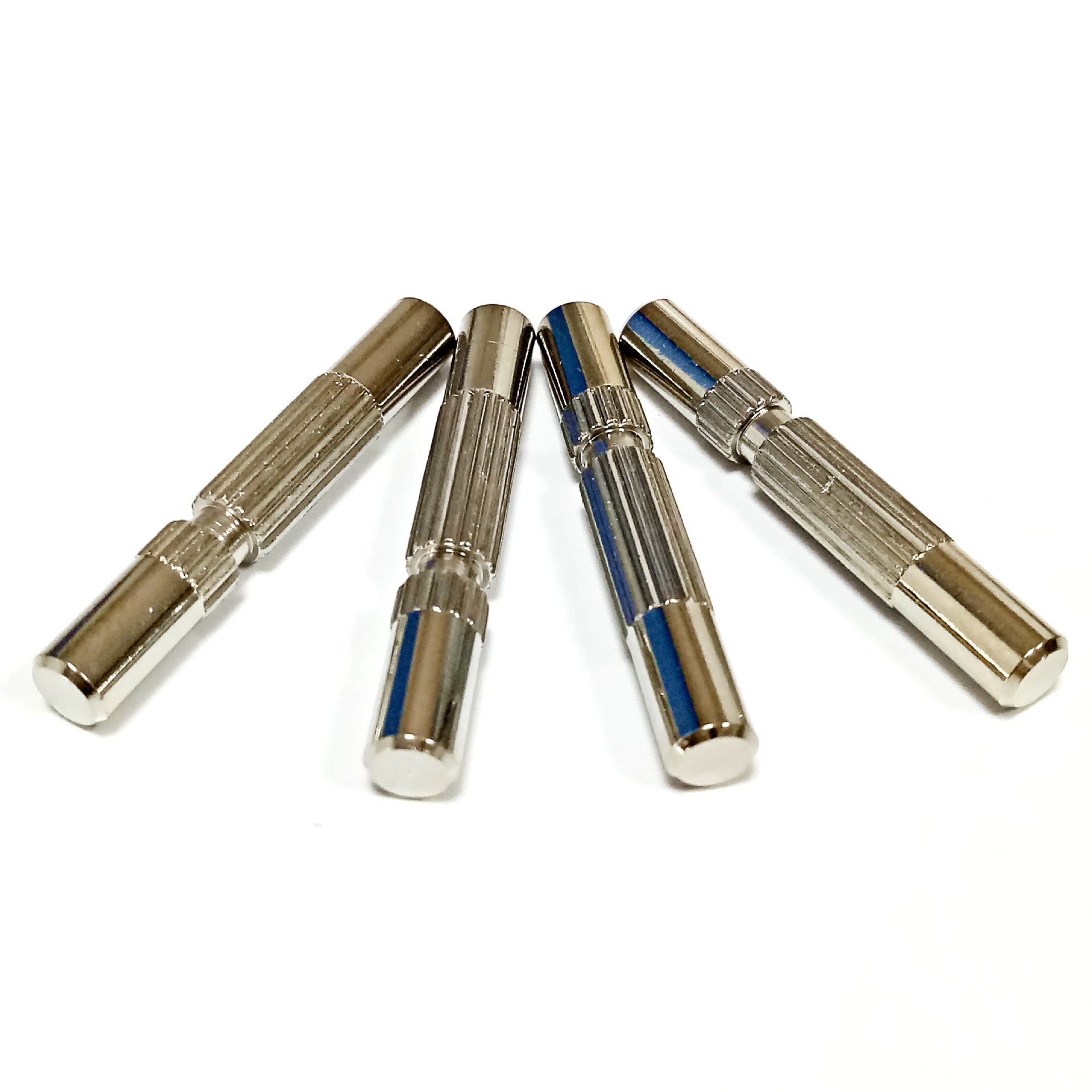 精密五金轴类加工定制 4*28铁镀镍玩具滚花轴现货 花键轴