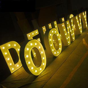 球泡灯泡字发光广告招牌 大型立式户外发光字 婚庆/演唱会装饰灯