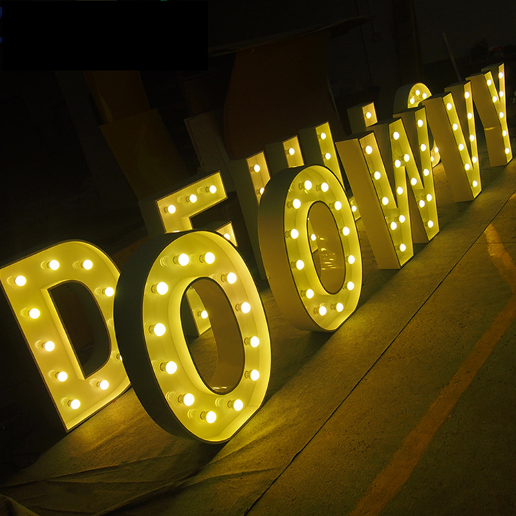 led广告牌 球泡灯泡字定制 大型立式婚庆道具装饰灯 厂家直销