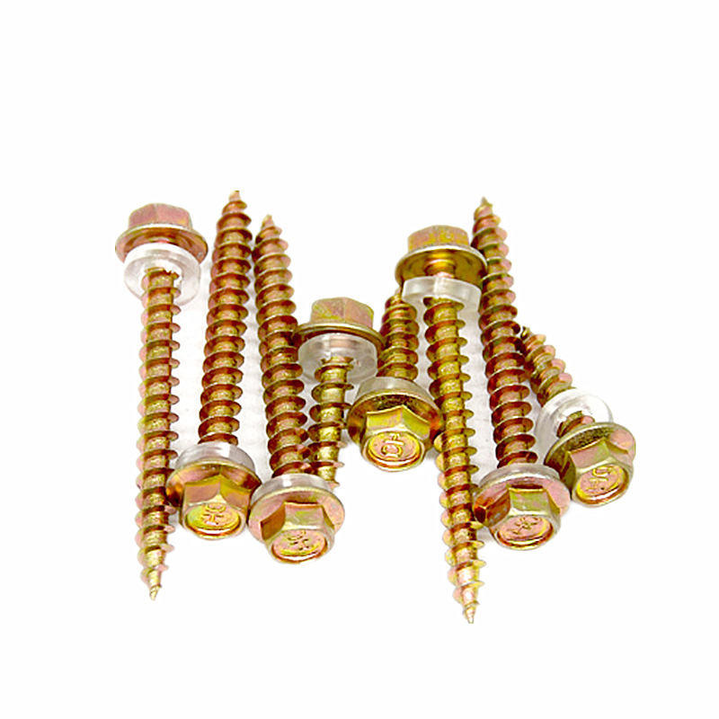 六角自攻螺丝 六角木螺丝 带垫自攻螺丝 六角木钻 彩锌自攻自钻