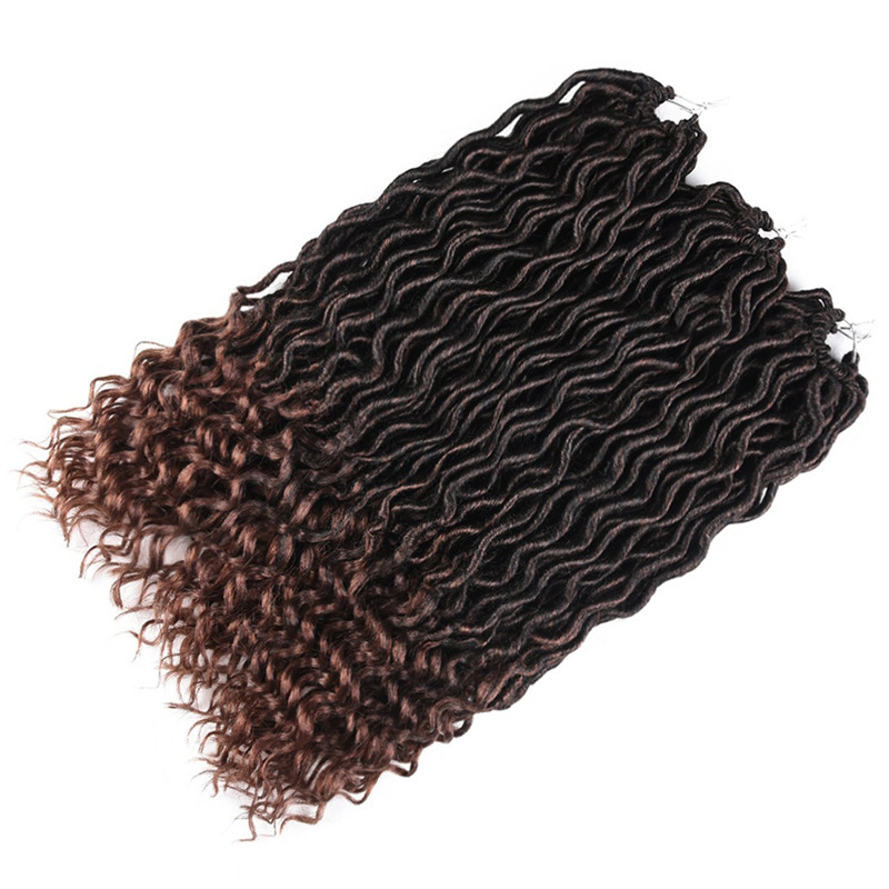 上曲下缠管筒曲faux locs脏辫 非洲钩针假发空心小辫假发