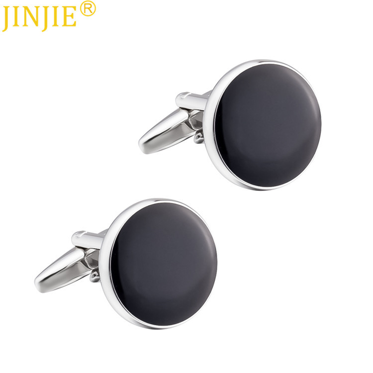 products in stock new black round epoxy enamel cufflinks foreign trade men‘s simplicity style french style shirt cufflinks wholesale