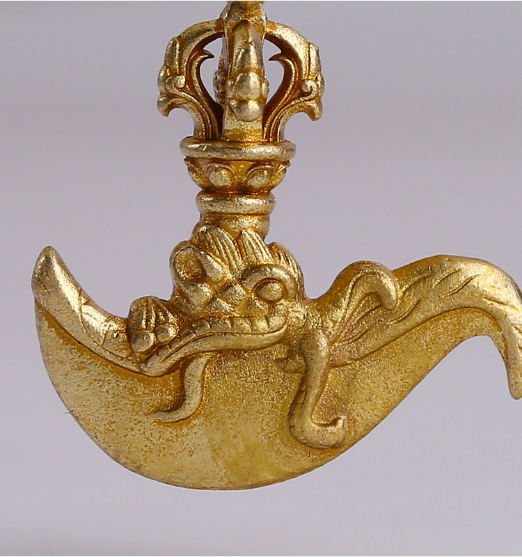 藏传佛教用品纯铜钺刀降魔金刚杵密宗法器月牙刀斧男女士护身吊坠