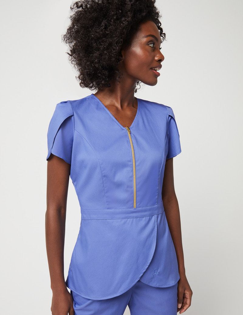 涤纶氨纶弹力面料藏蓝宝蓝多尺码可选女士收腰沙龙服套装现货供应