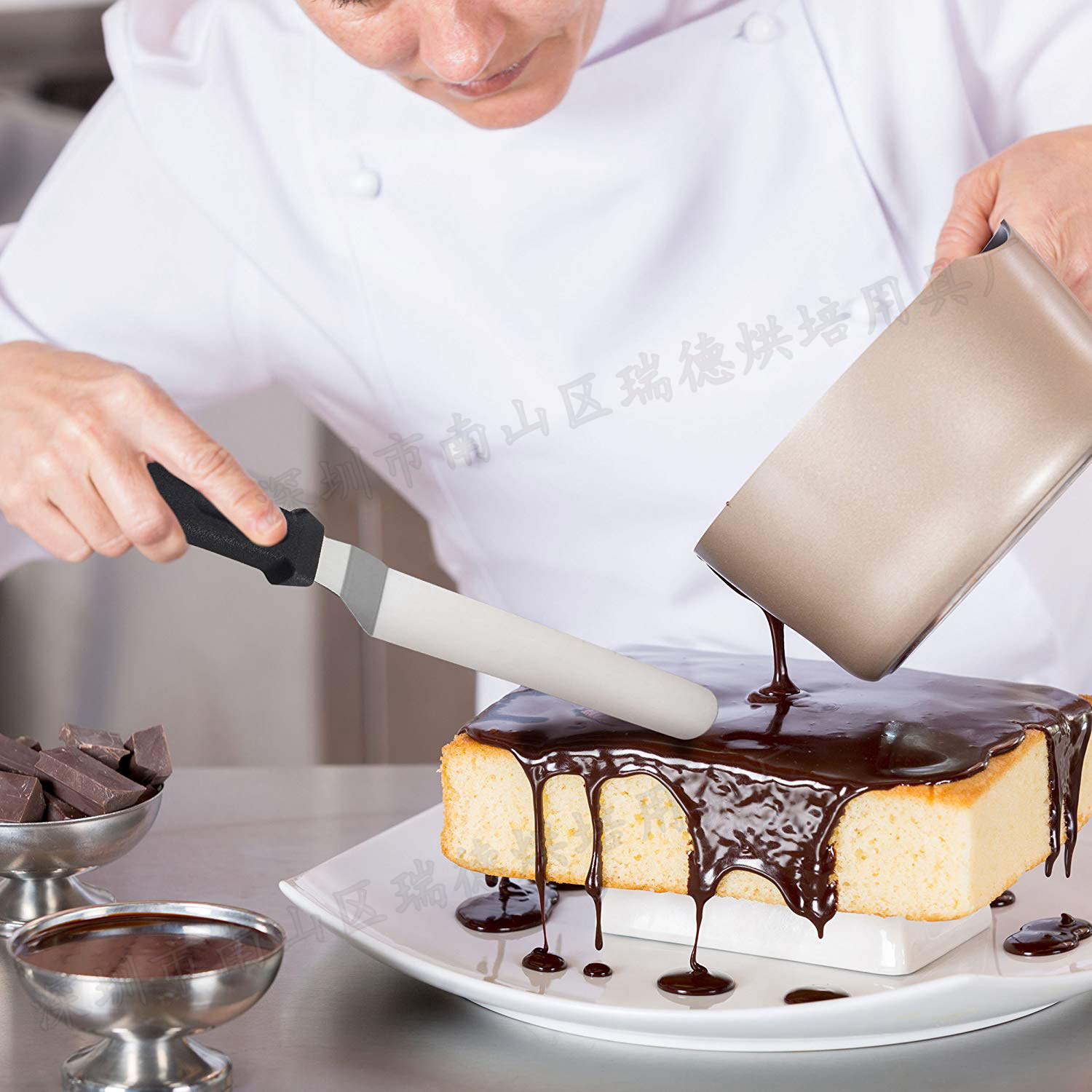 不锈钢蛋糕曲抹刀 6/8/10寸塑料手柄奶油刮刀 吻刀 烘焙工具