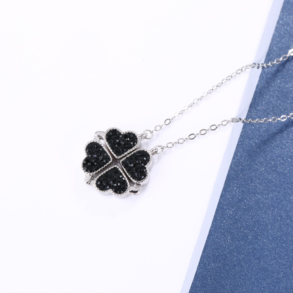 创意款四叶草项链女 可变形戴法项饰 时尚潮流纯银饰品 跨境配饰