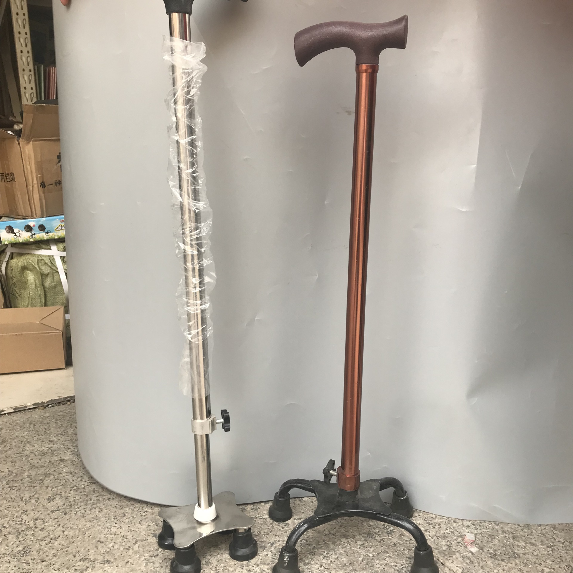 四角拐杖老年助行器不锈钢四角拐杖 老年用品四角拐杖