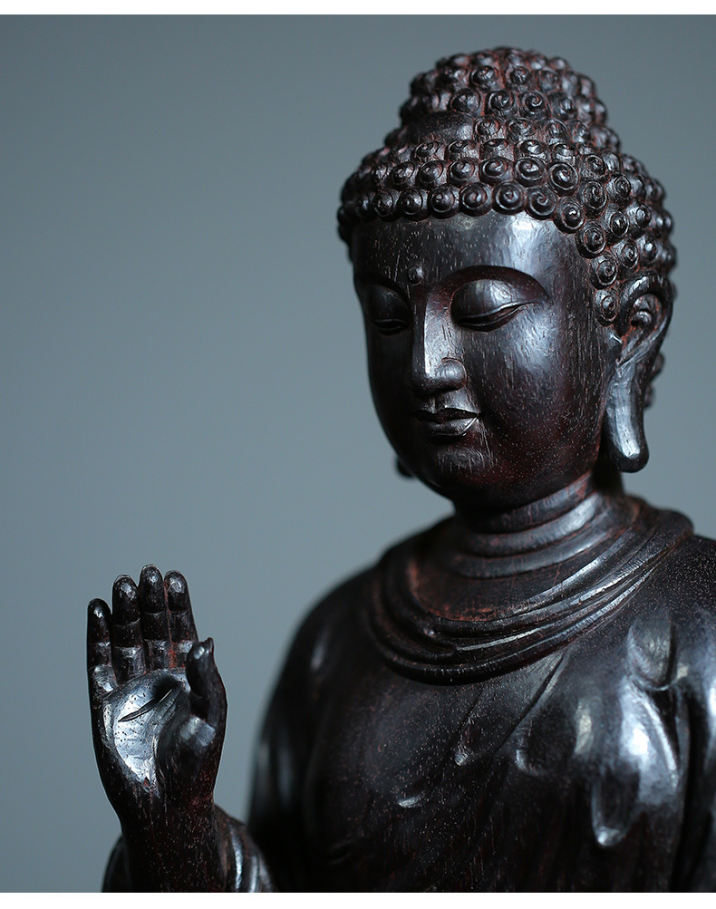 木雕印度小叶紫檀大日如来佛像佛祖释迦摩尼供奉家用红木工艺品