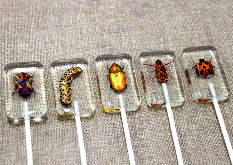 创意星空虫子糖昆虫棒棒糖网红抖音糖琥珀糖日本食玩小零食批发