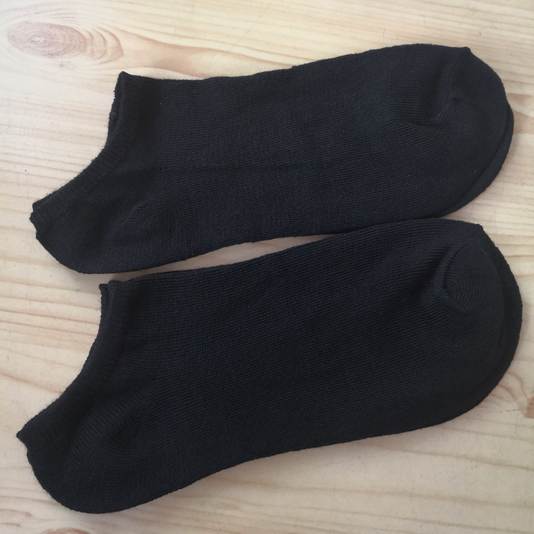 爆款促销 男女式纯色船袜 黑色短袜子 纯黑色船袜赠品地摊货批发