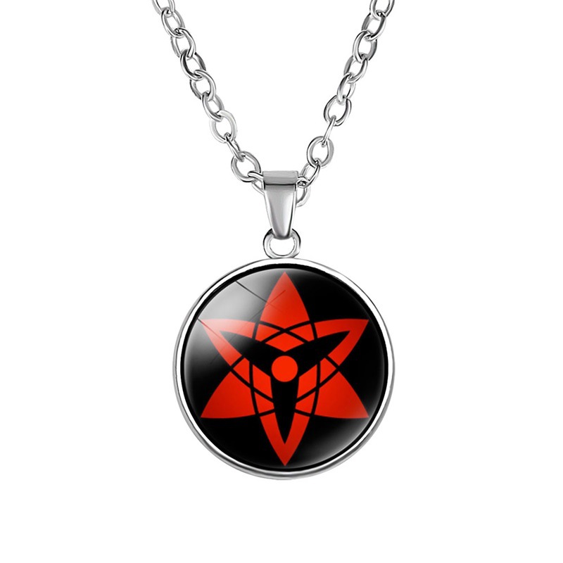 Anime Peripheral Accessories Naruto Time Stone Pendant Necklace Nine Magatama Cycle Sharingan Necklace