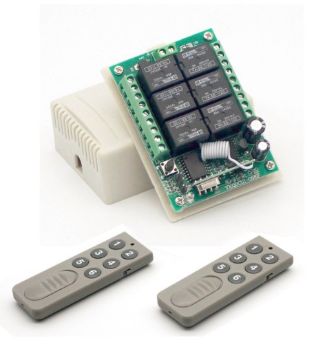 厂家供应12伏6路遥控开关 灯具遥控开关 智能遥控开关 学习型