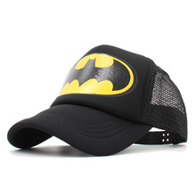 儿童网帽 男孩可爱卡通蝙蝠侠棒球帽外贸夏季户外遮阳2-8岁鸭舌帽