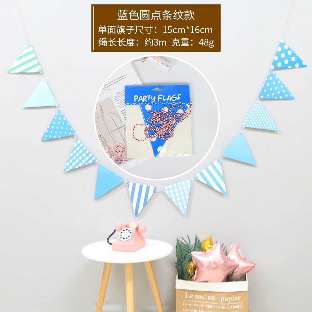 Creative Style Triangle Bunting Birthday Banners Hanging Flag Party Supplies Celebration Decorations Arrangement Pennant String Flags Hanging Decoration Festival