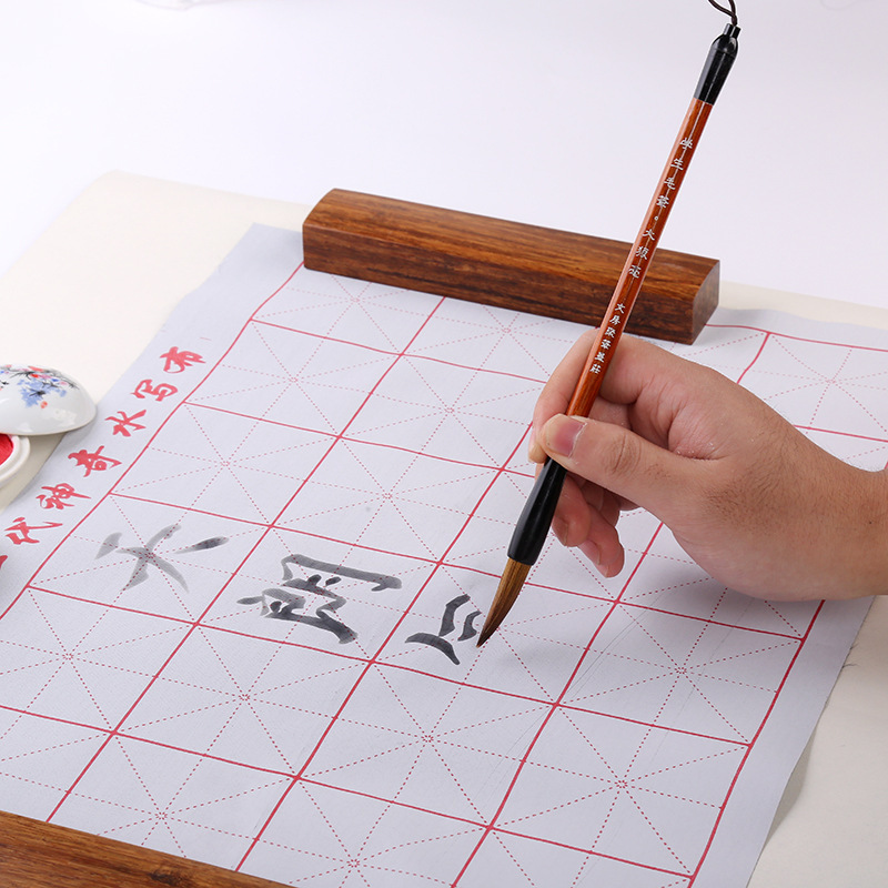 2019文房聚毛笔3件套书法工具国画书画学生培训套装毛笔批发