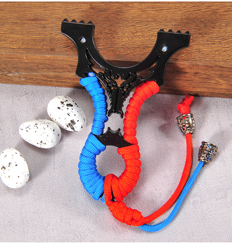 金刚狼弹弓弹弓户外扁皮弓快压弓免绑弹工器非不锈钢金属带瞄点