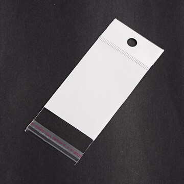 diy饰品塑料白色透明包装袋 带挂头opp袋自粘袋 500个一包批发