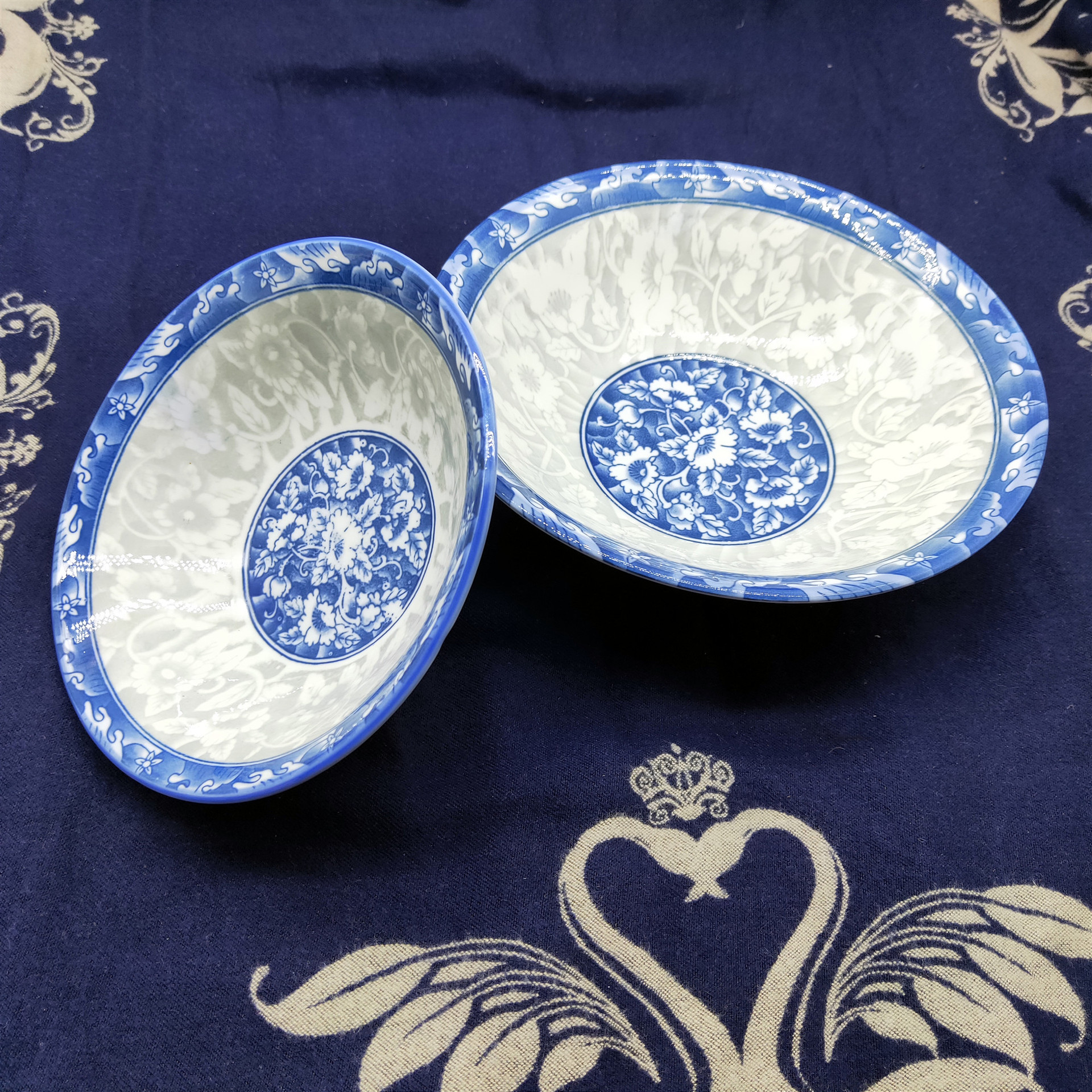 8寸青花斗碗陶瓷碗,酒店厨房餐具,日用瓷陶瓷碗青花系列批发