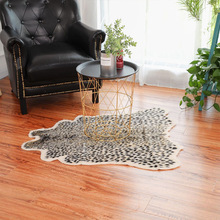 小豹纹地毯地垫条纹仿兽皮家居个性地毯地垫不瑰色地垫100*90cm