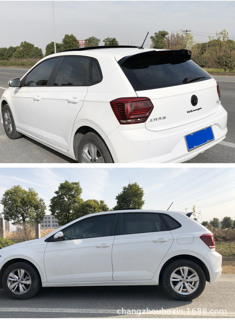 专用于19款大众新polo plus尾翼顶翼定风翼改装免打孔gti运动尾翼