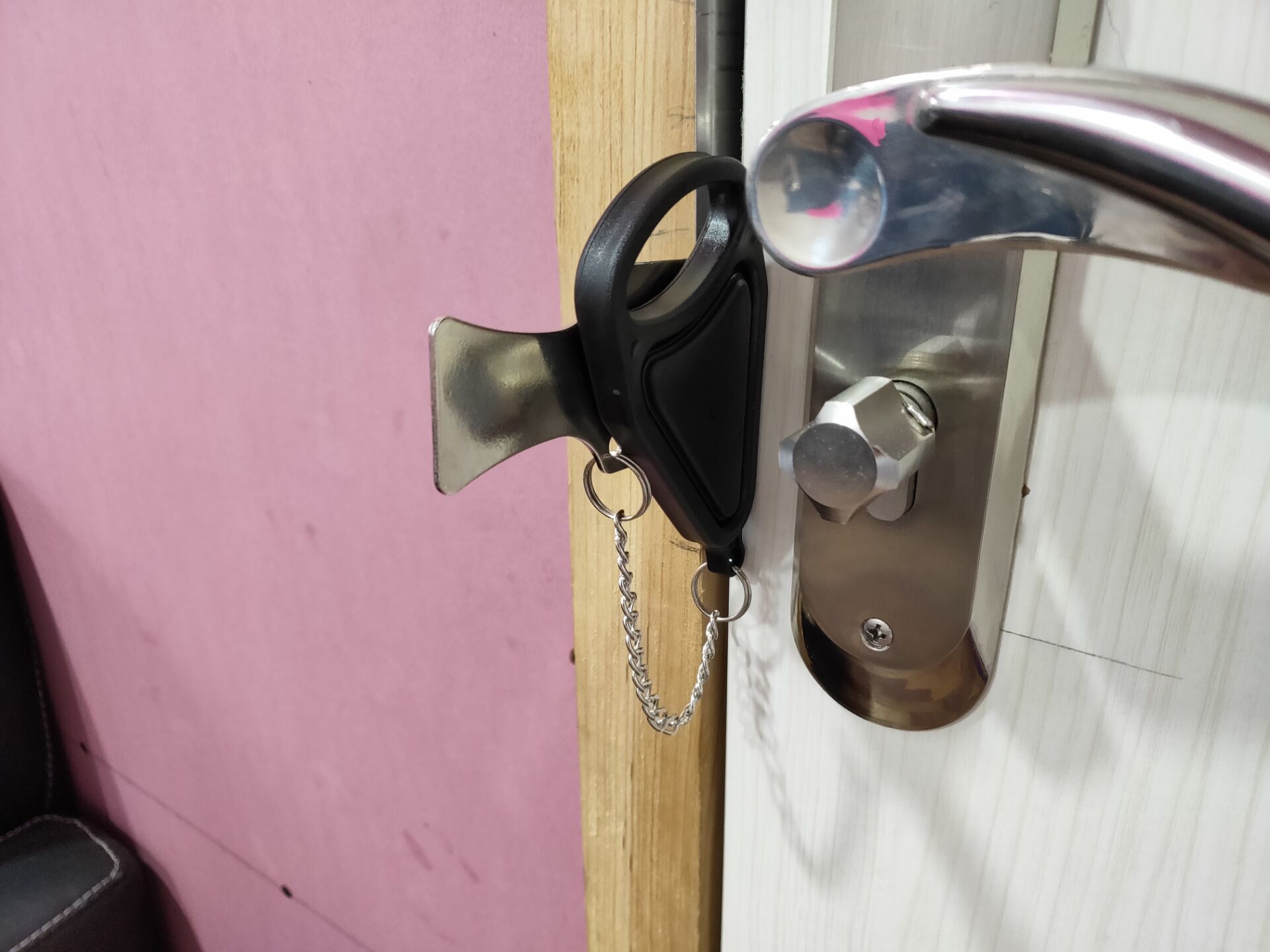 portable lock便携式安全门扣锁临时房门档 顶门器阻门器 防盗锁