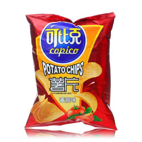 可比克32g番茄味香辣烧烤味等多味薯片礼包休闲零食袋装厂家批发