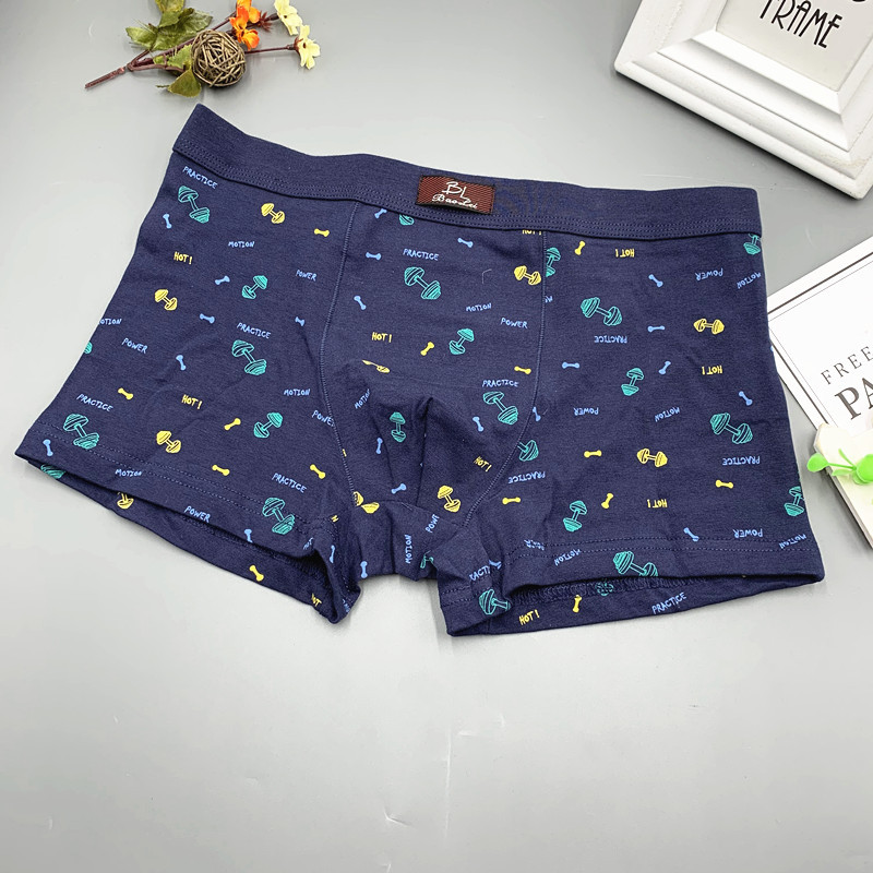 宝蕾新款纯棉内裤男式时尚休闲平角内裤2条盒装批发多款