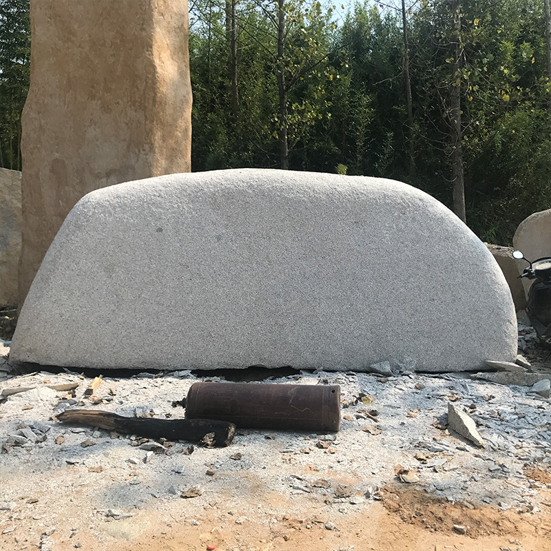 刻字花岗岩芝麻灰石头门牌石天然村牌景观石 铭牌石头 馒头山类型