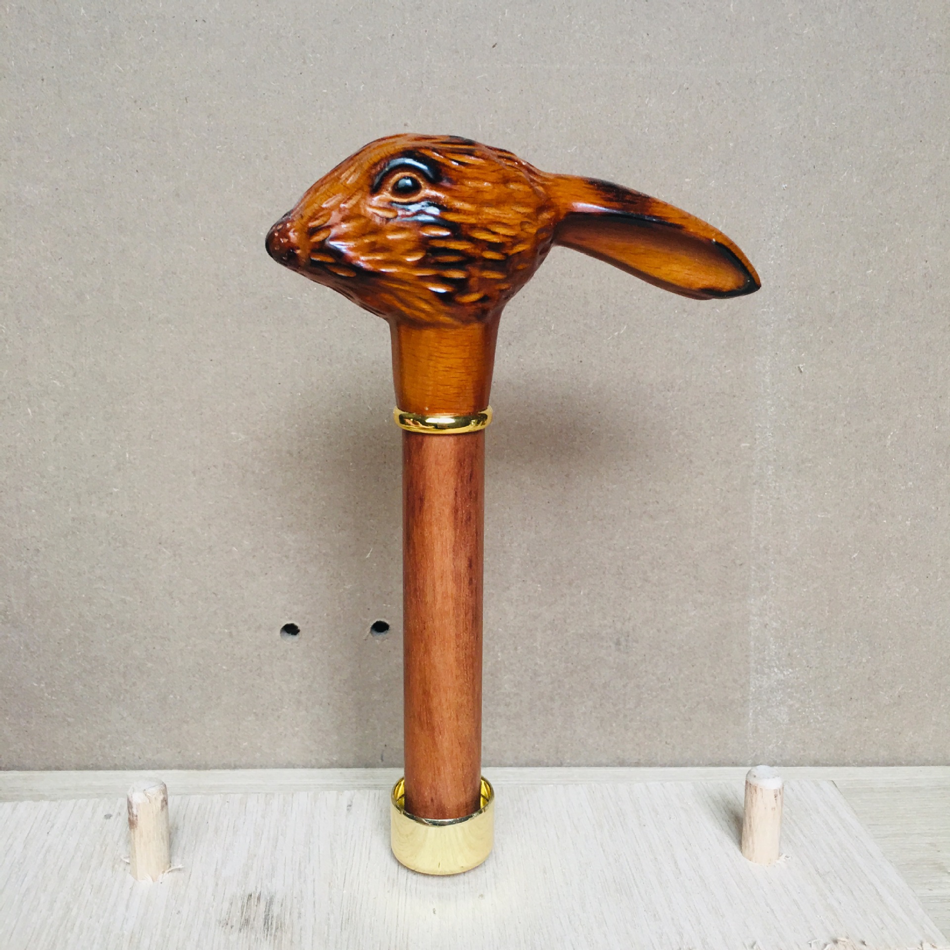 厂家直销 木质伞头伞柄 兔头伞柄 兔子伞头 木质拐杖柄拐杖把手