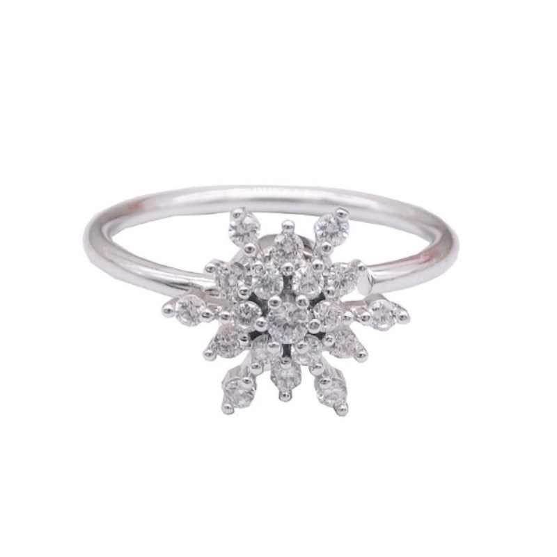 抖音同款网红旋转雪花戒指925纯银可转动戒指圣诞送礼送女朋友