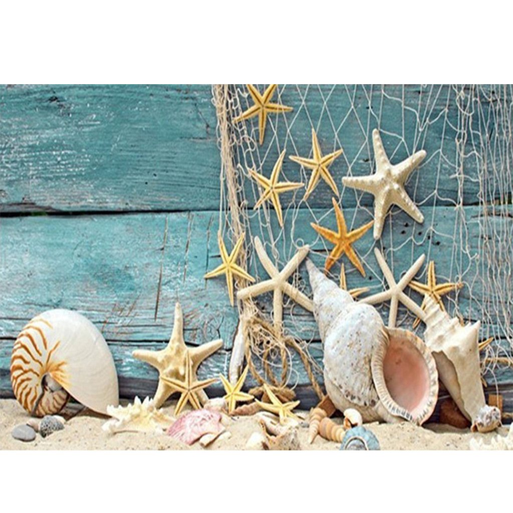 新款5d钻石画 海洋系列海螺海星装饰画满钻 亚马逊爆款