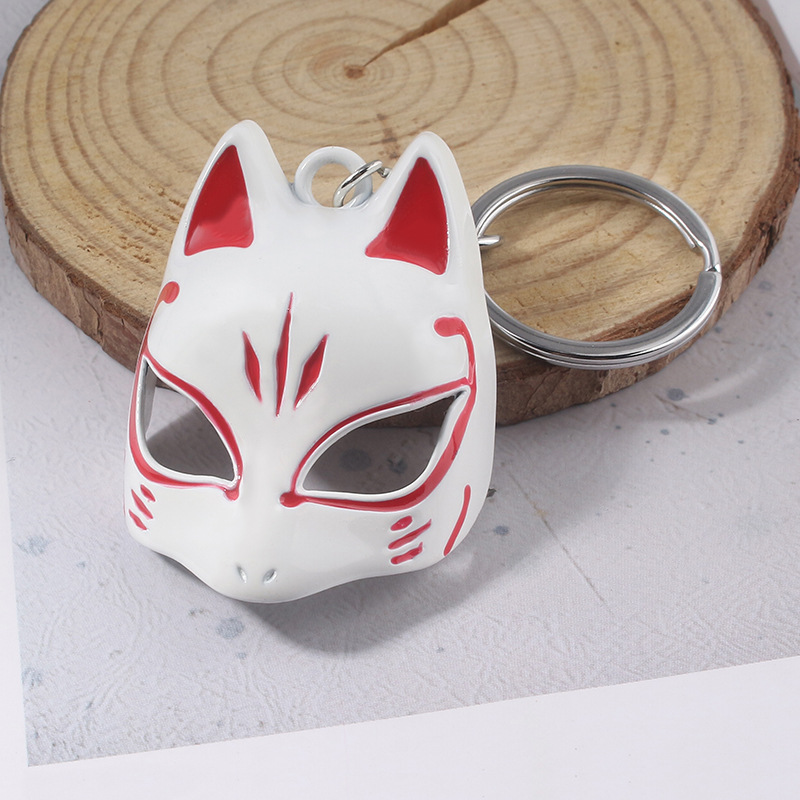 女神异闻录犬夜叉夏日友人帐日漫周边日系狐狸面具钥匙扣金属挂件