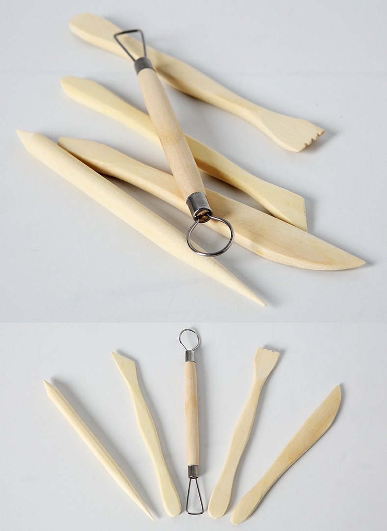 厂家供应精雕彩色油泥刀 软陶泥塑 陶艺工具5件套装泥塑工具五件