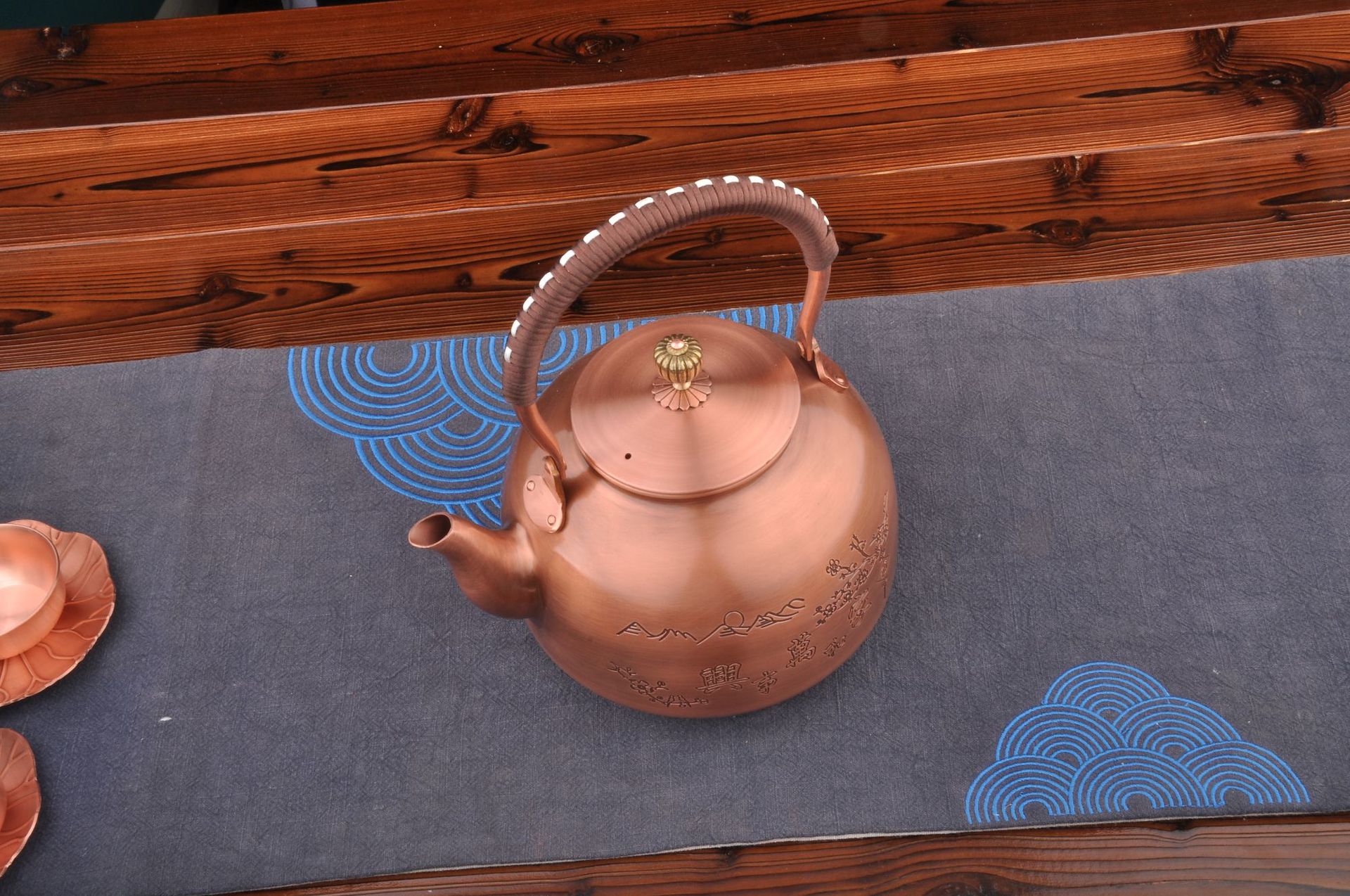 功夫茶具_铜壶烧水壶纯紫铜茶壶手工加厚2.2l养生泡茶铜壶功夫 - 阿里